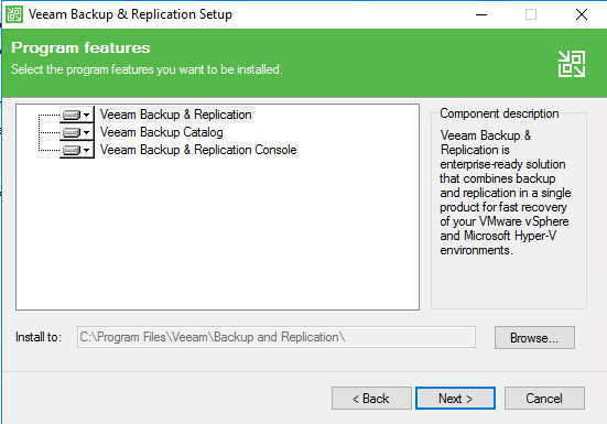 Veeam Backup&Replication Installation screen 4