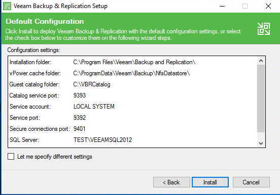 Veeam Backup&Replication Installation screen 8